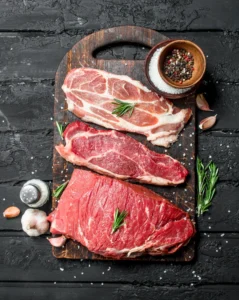 Tabla con cortes de carne